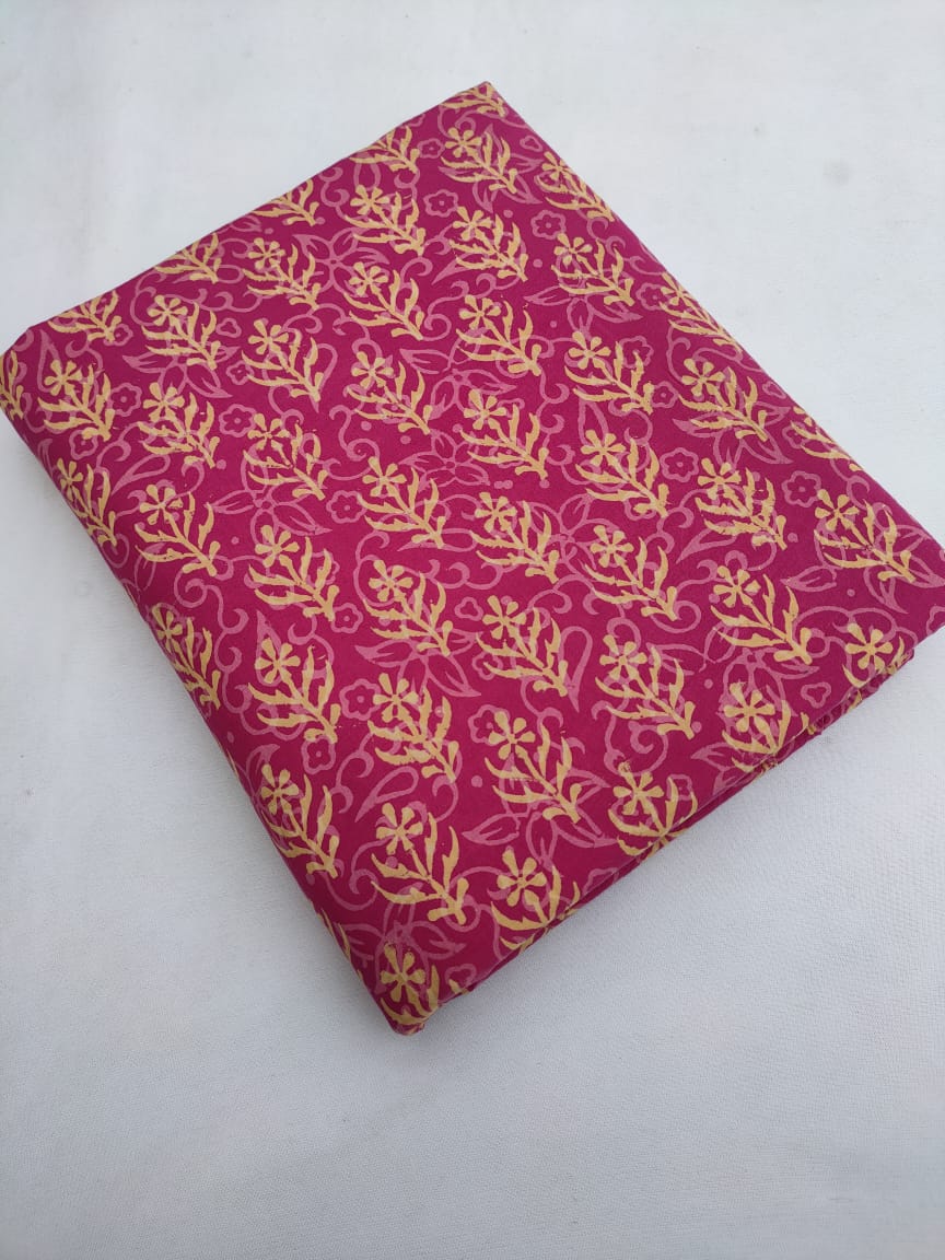 Bagru Pure Cotton Hand Block Fabric - JBRBK698