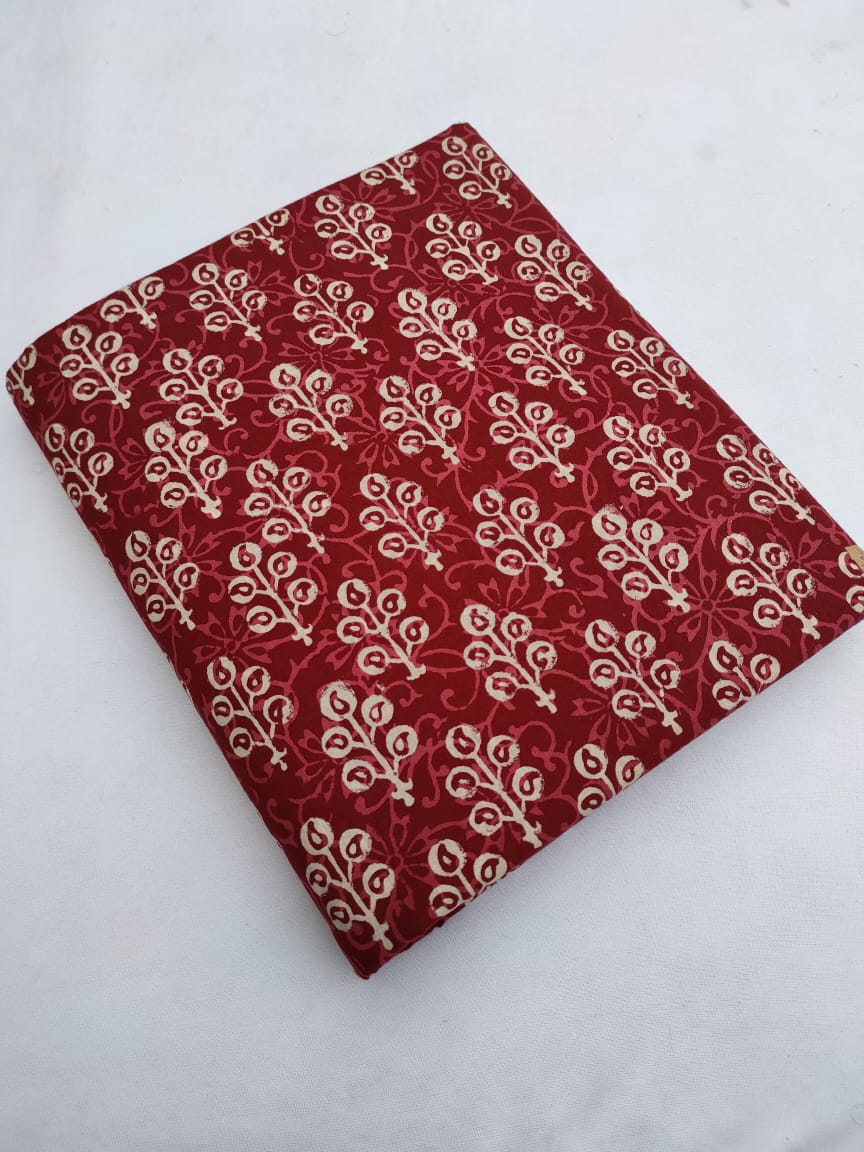 Bagru Pure Cotton Hand Block Fabric - JBRBK722