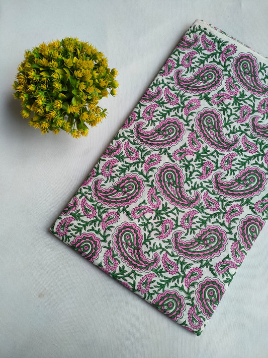 Hand Block Printed Pure Cotton Fabric - JBRFBK10