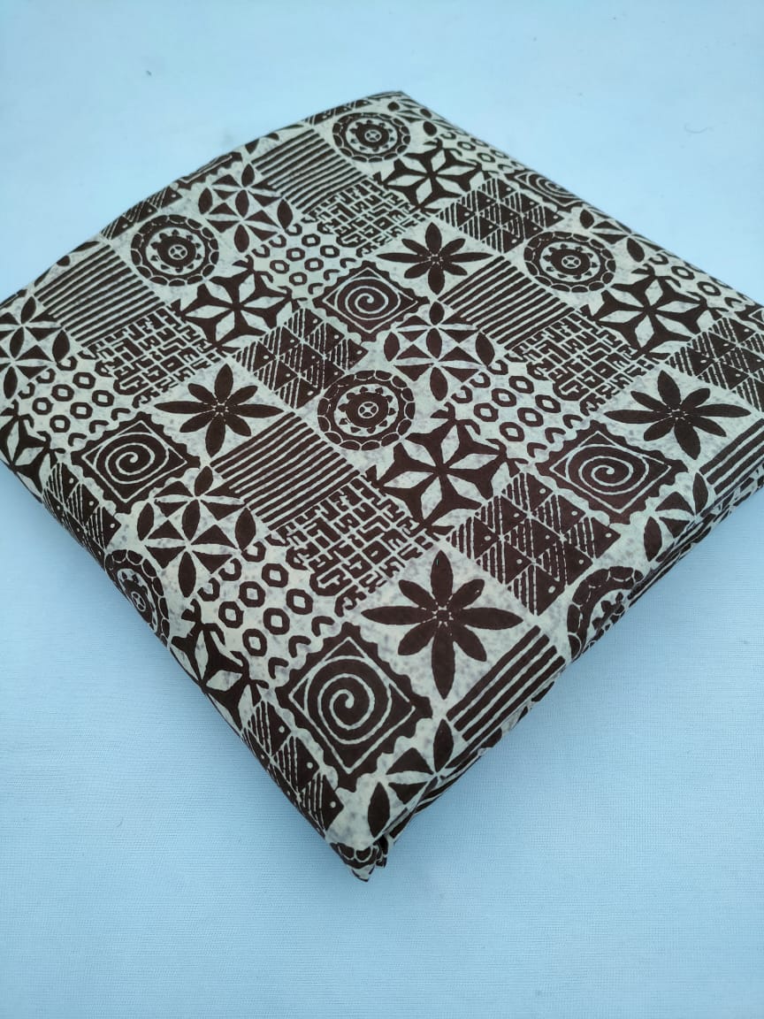 Pure Cotton Hand Block Printed Fabric Material - JBR215
