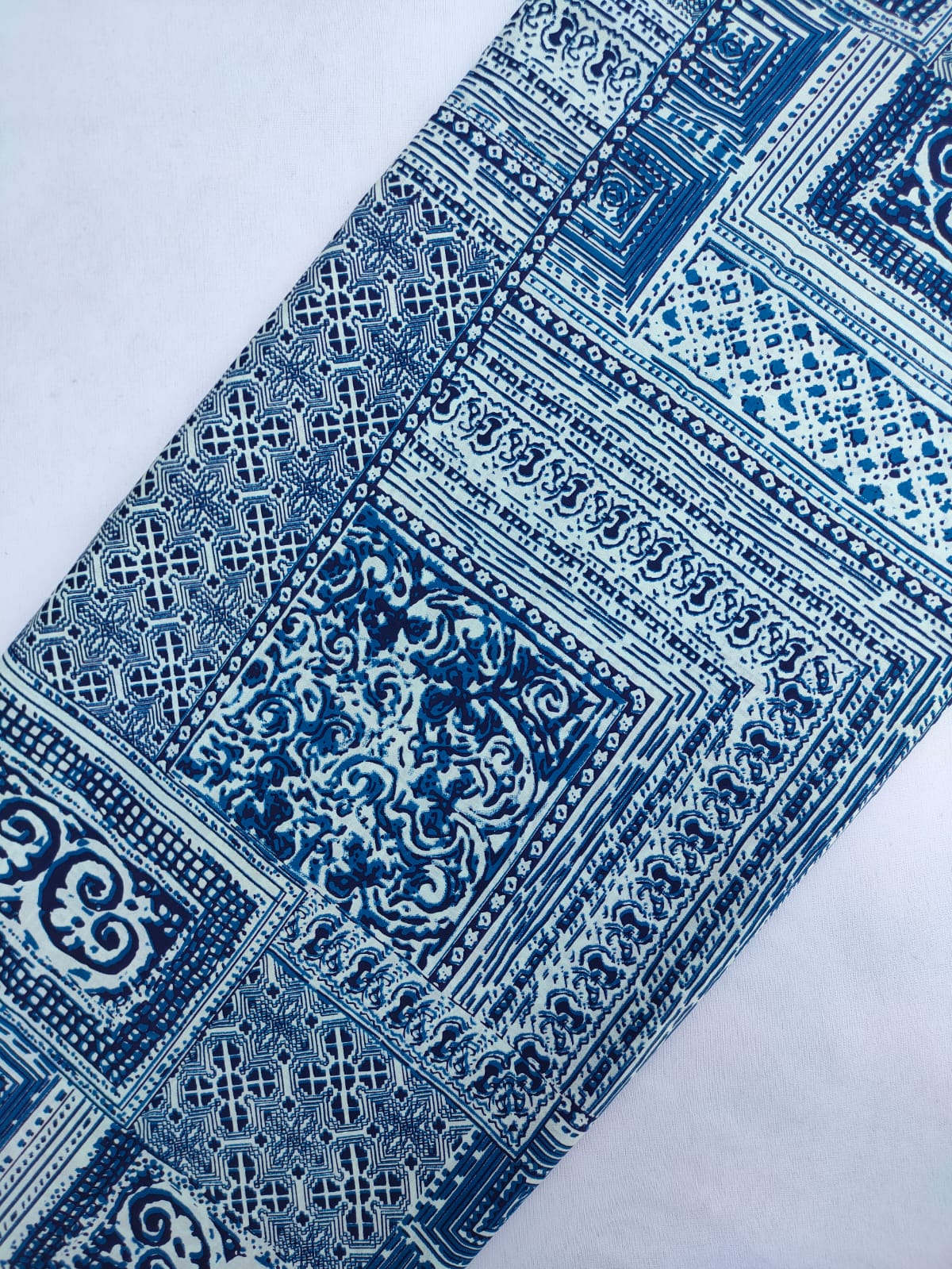 Sanganeri Hand Block Printed Pure Cotton Fabric In Running Length - JBRS588