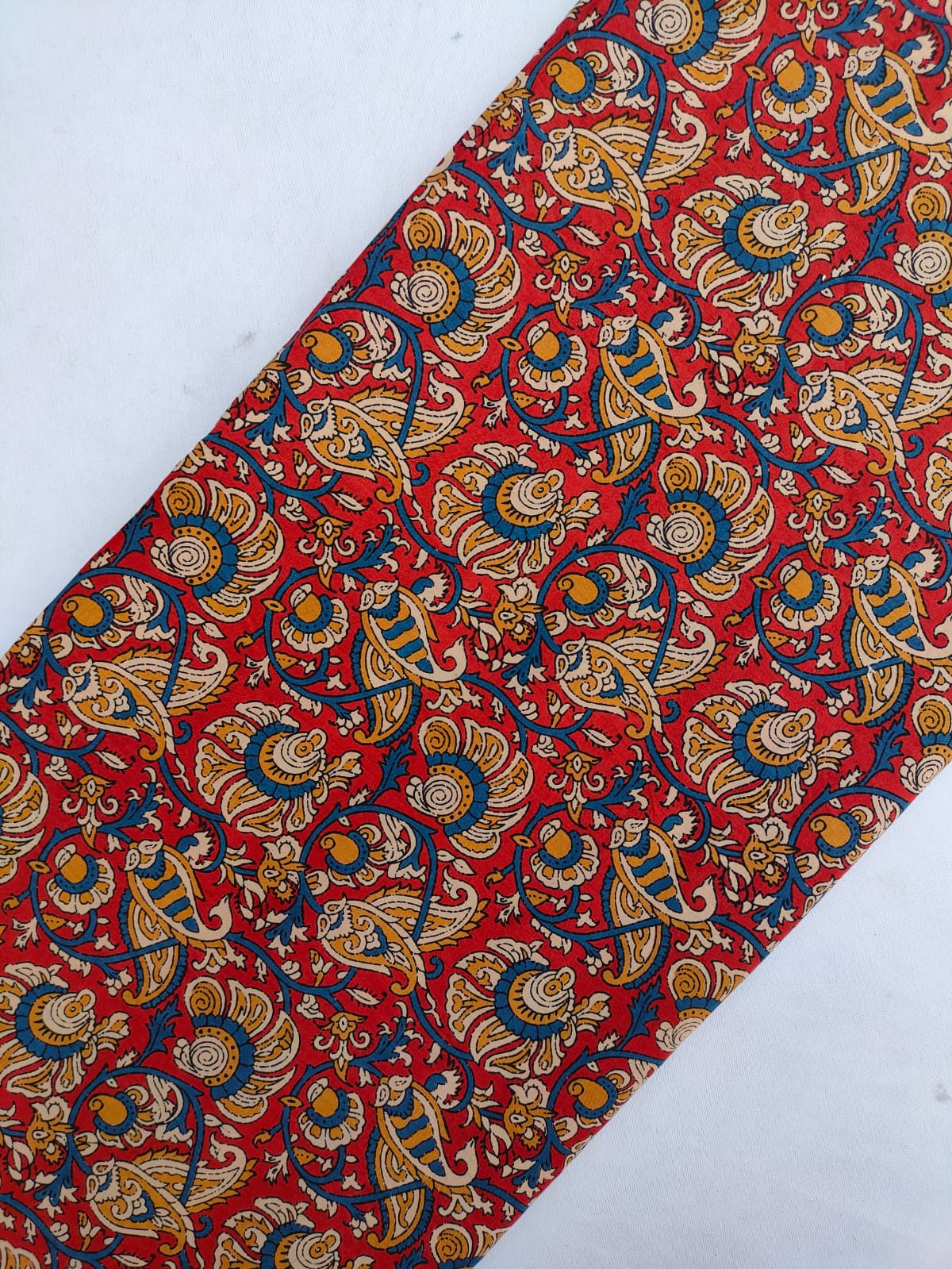 Sanganeri Hand Block Printed Pure Cotton Fabric In Running Length - JBRS589