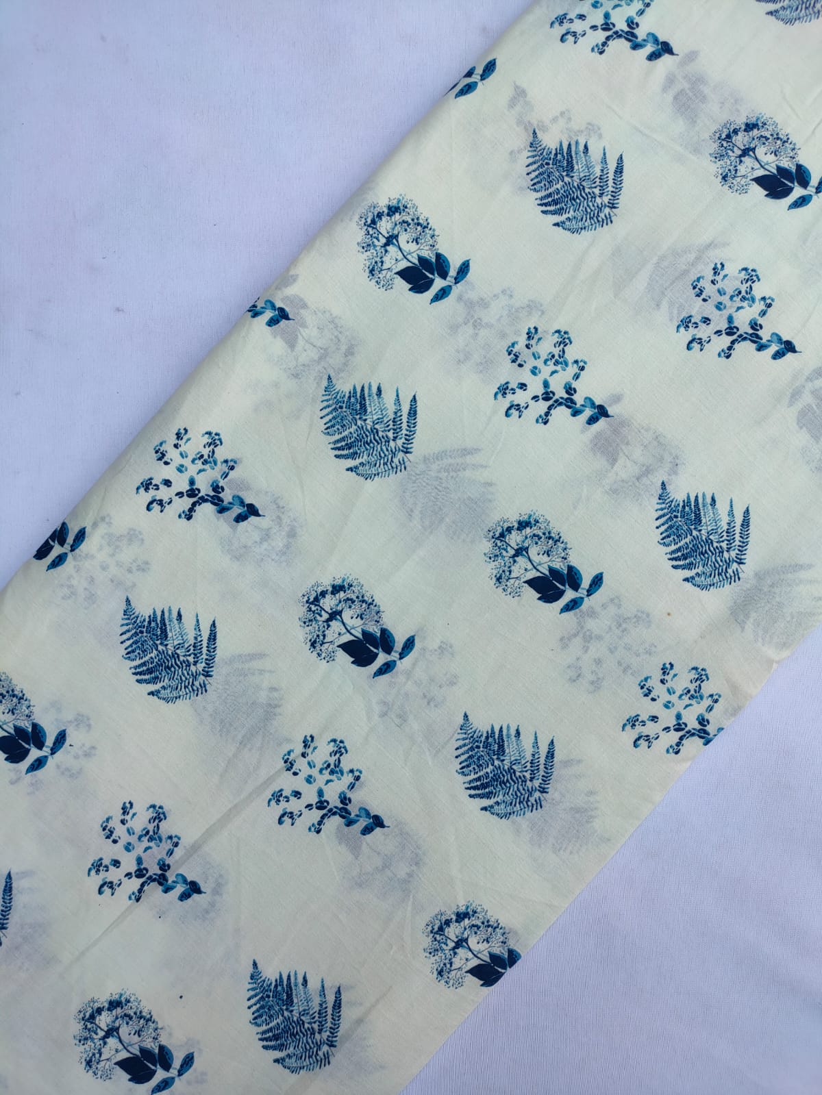 Sanganeri Hand Block Printed Pure Cotton Fabric In Running Length - JBRS606