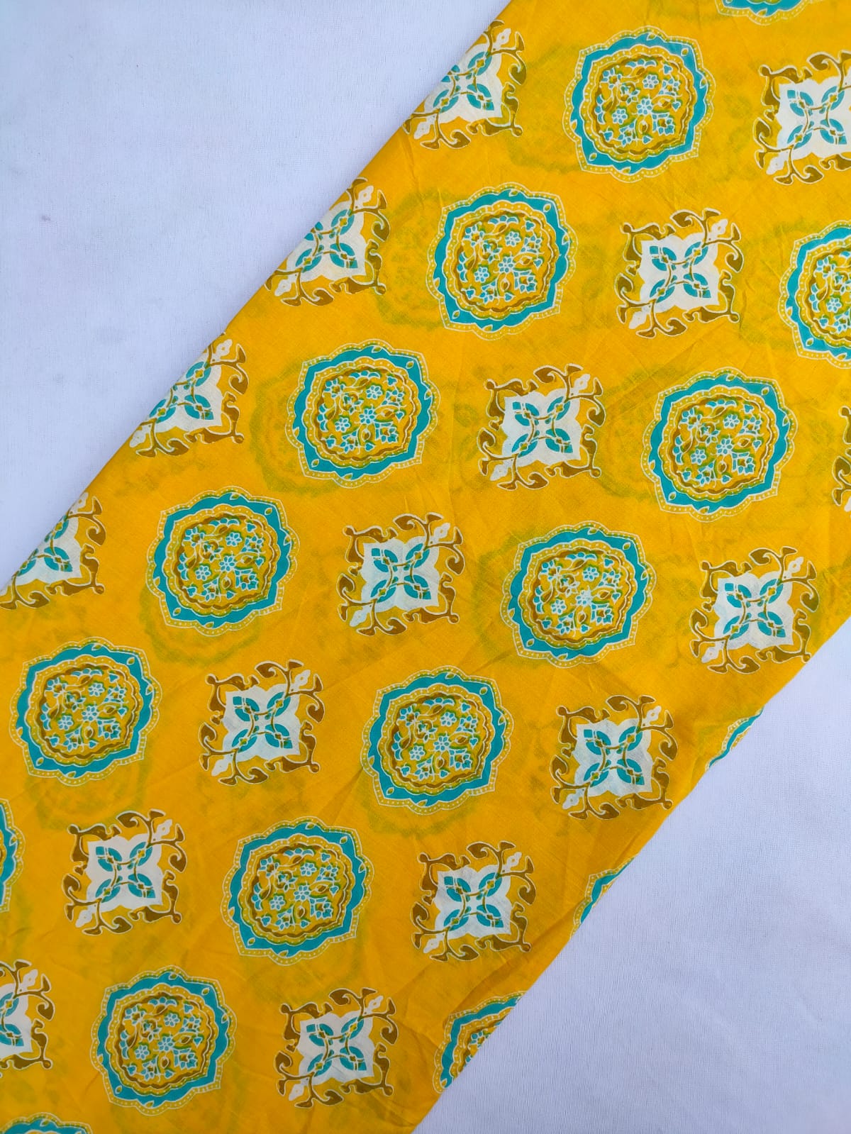 Sanganeri Hand Block Printed Pure Cotton Fabric In Running Length - JBRS607