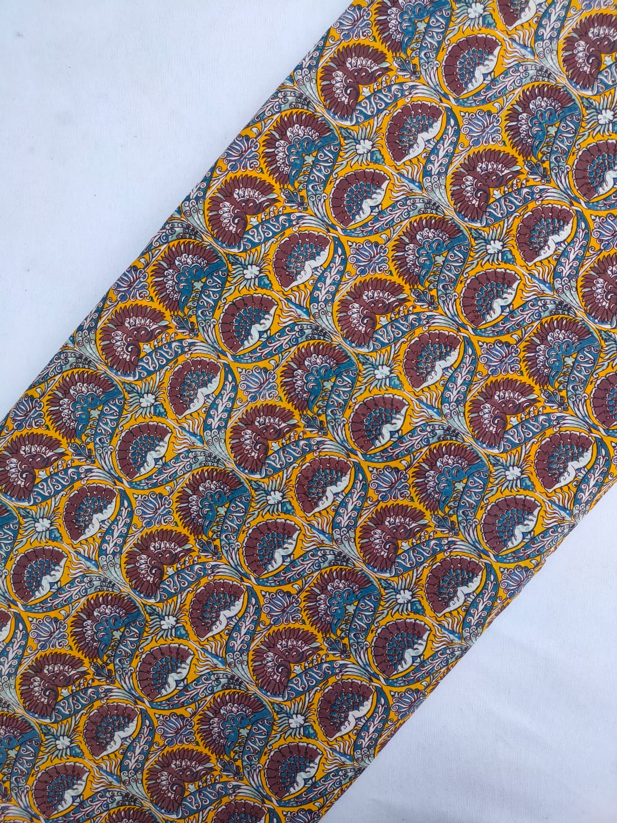 Sanganeri Hand Block Printed Pure Cotton Fabric In Running Length - JBRS574