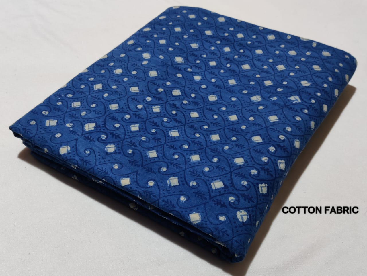 Indigo Bagru Pure Cotton Hand Block Printed Fabric - JBRBK3