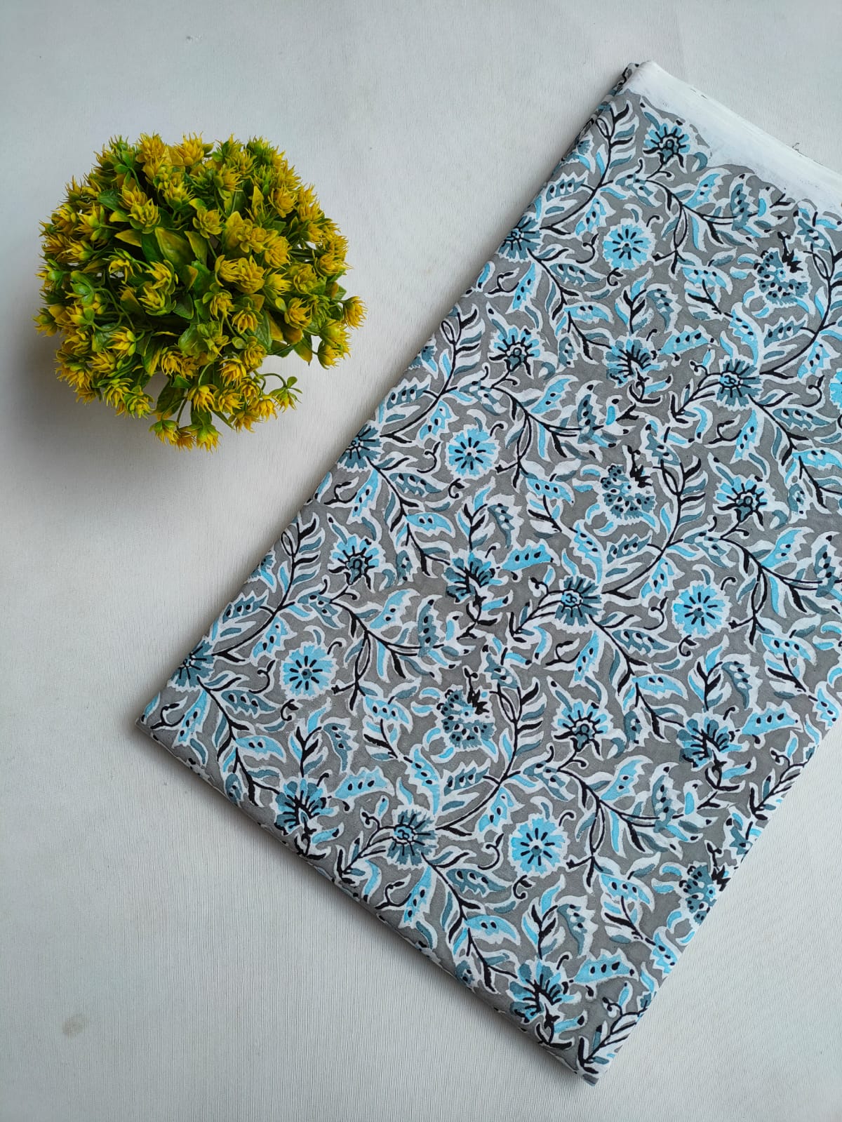 Hand Block Printed Pure Cotton Fabric - JBRO3