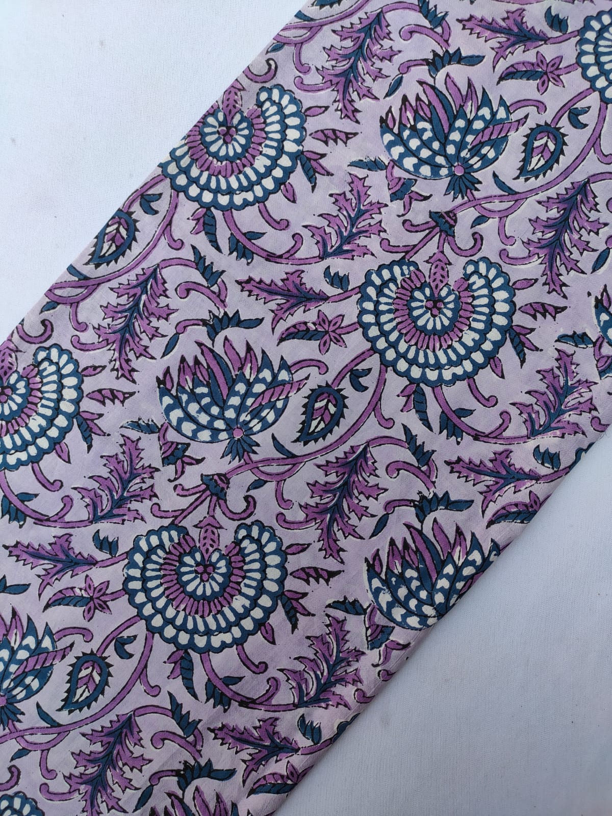 Jaipuri Hand Block Printed Pure Cotton Fabric In Running Length - JBRS543