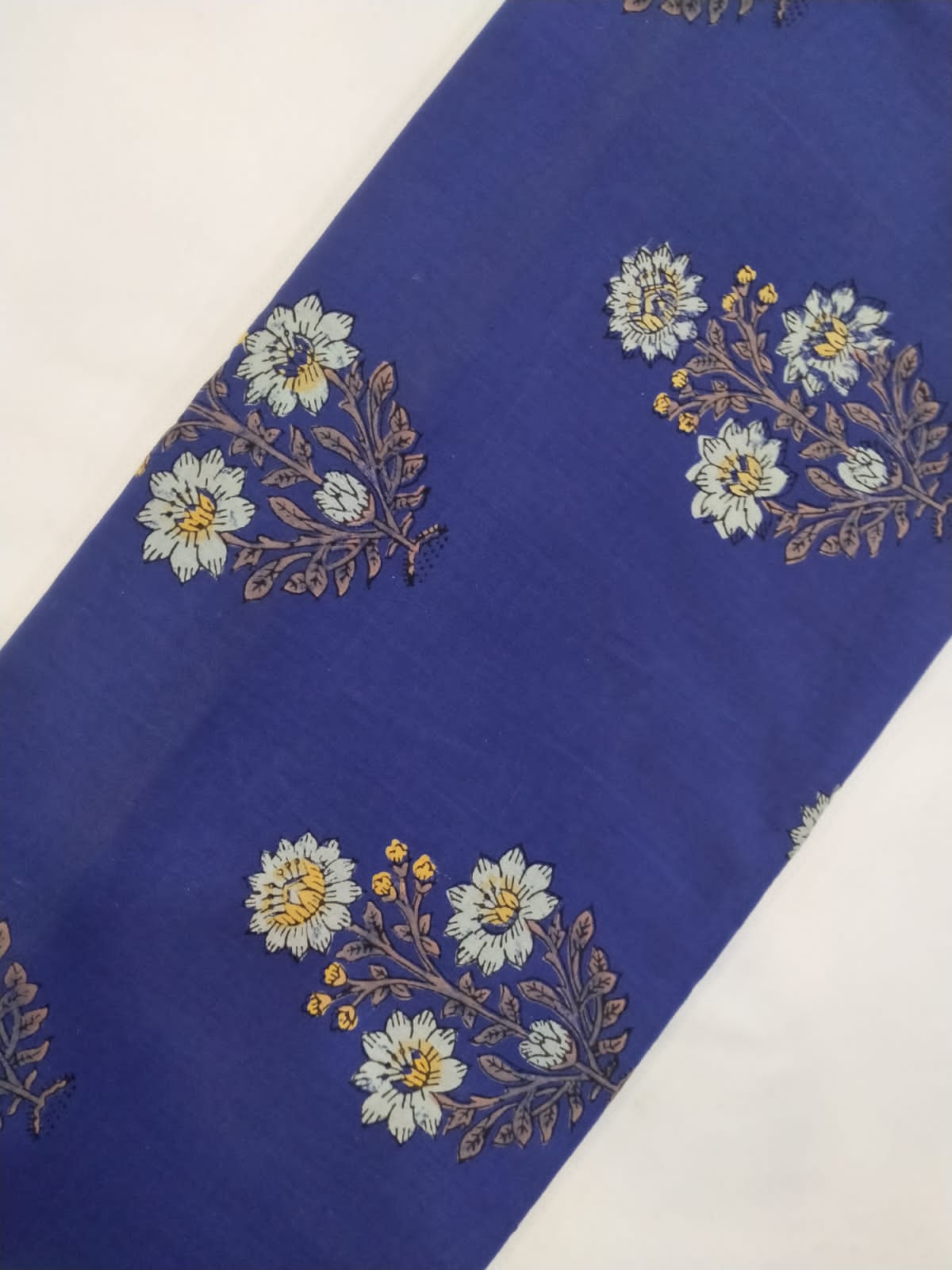 Cotton Hand Block Printed Fabric In Running Length - JBRH103