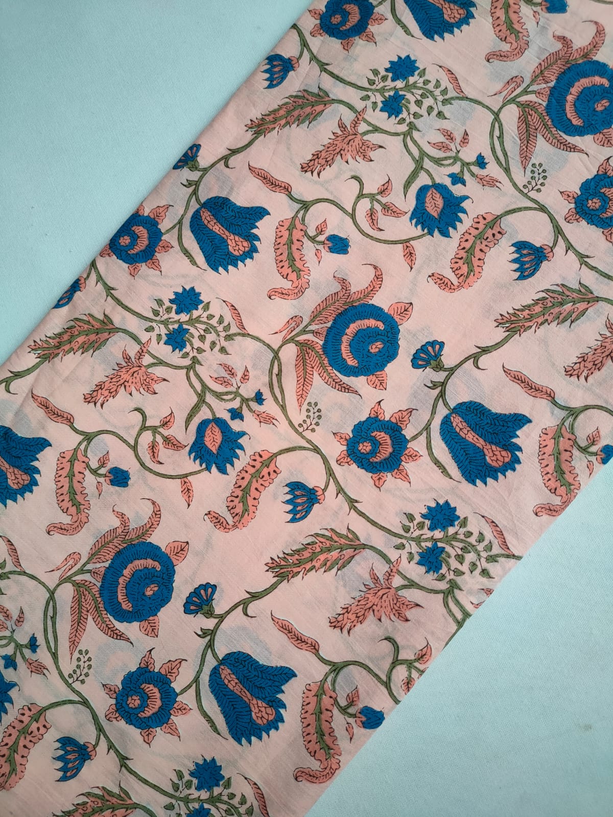 Pure Cotton Hand Block Printed Fabric - JBRKBT45