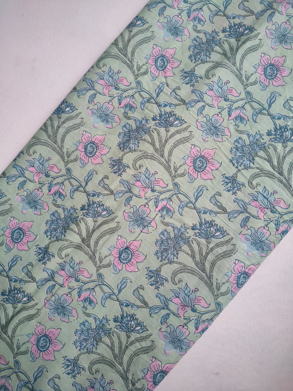 Pure Cotton Hand Block Printed Fabric - JBRKBT47