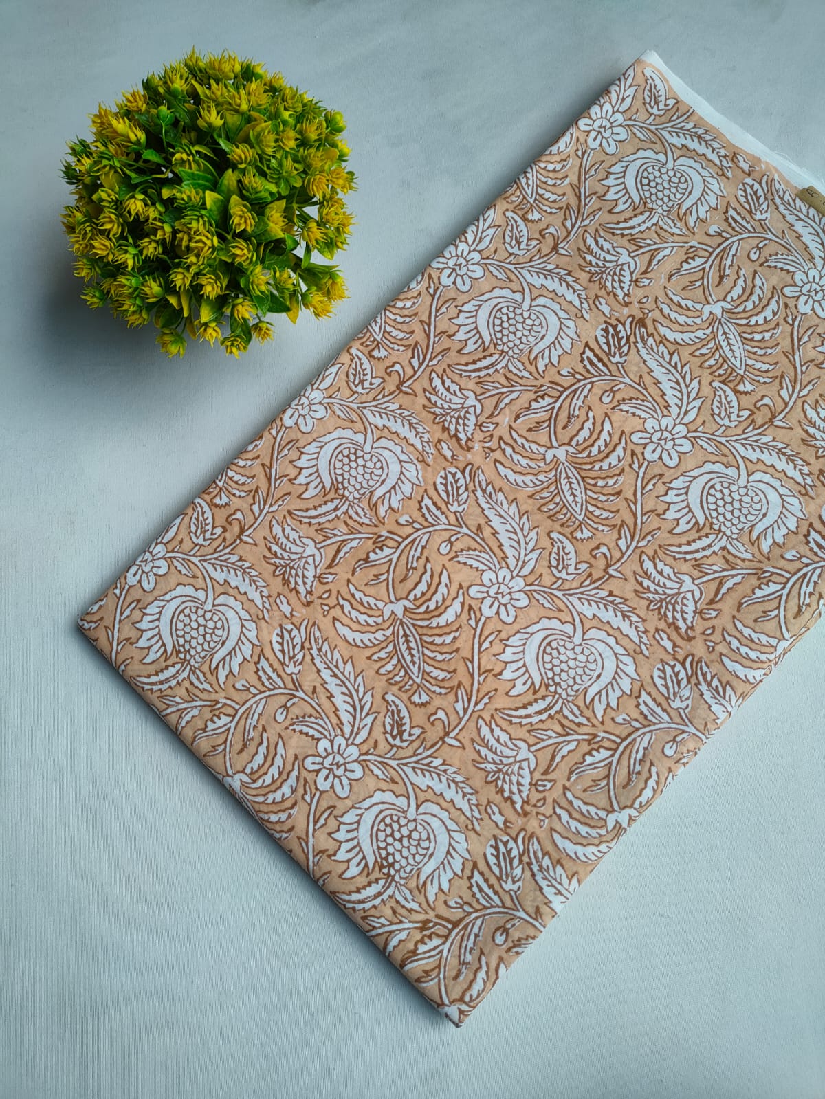 Pure Cotton Hand Block Printed Fabric - JBOR73